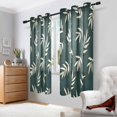 thumbnail image 2 of Yayeee Window Curtains Light Filtering 63"x42" Grommet Panel Pair Home Living Room Decor, Beige Leaves, 2 of 7