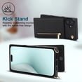 thumbnail image 3 of Dteck for iPhone 16 Plus Case, Shockproof Magnetic Protective Zipper Pocket Purse Handbag Shoulder Strap Stylish Protective Cover, Black, 3 of 8