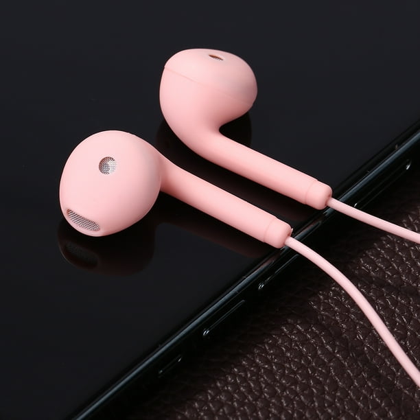 Auriculares con cable U19 de 3,5 mm con micrófono con cancelación de ruido (rosa)