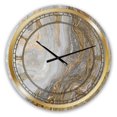 thumbnail image 2 of Designart 'White Marble with Curley Grey and Gold Veins' Glam wall clock, 2 of 3