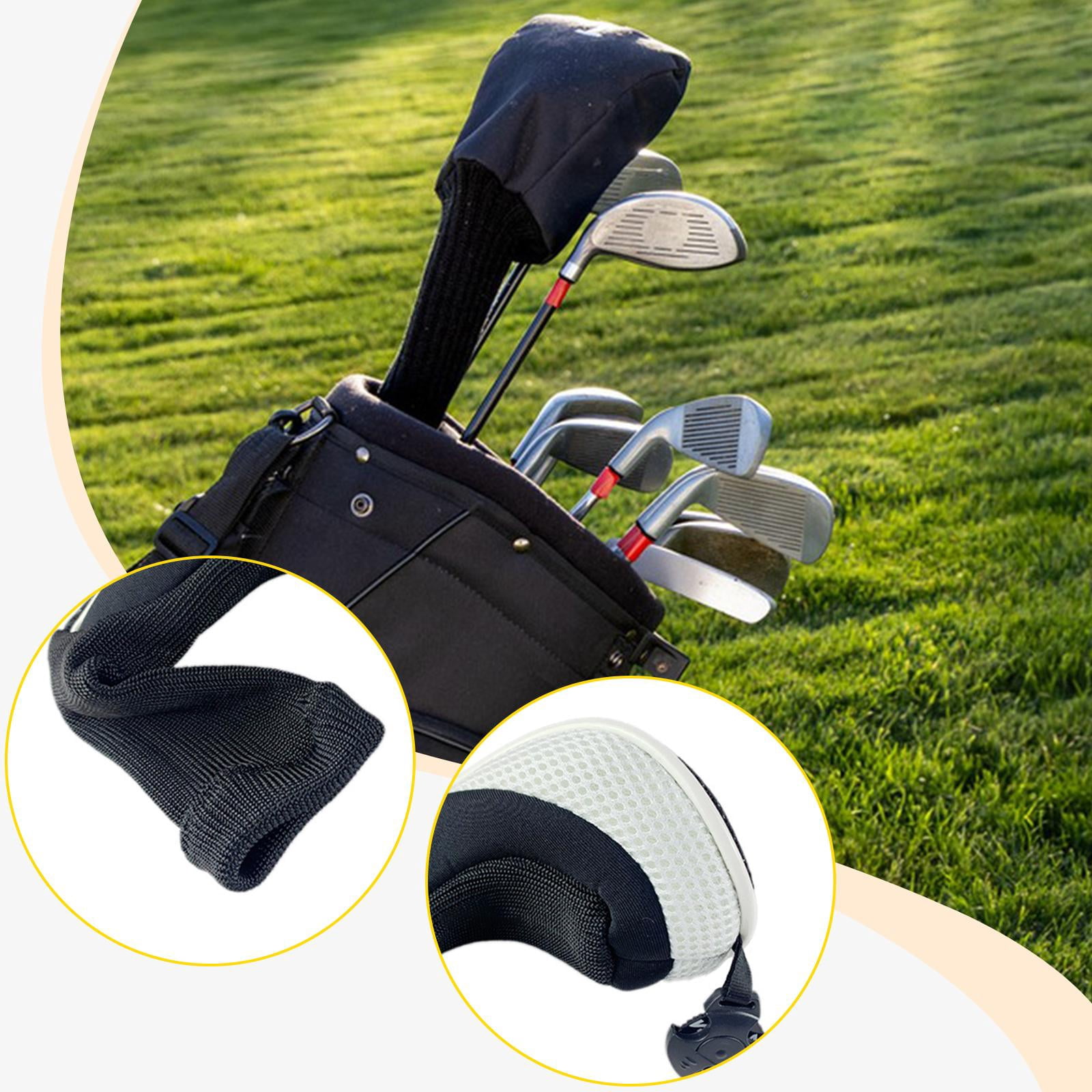 2 Pieces Golf Hybrid Club Cover Headcovers Protector Polyester Material Lightweight for Golfers Gifts