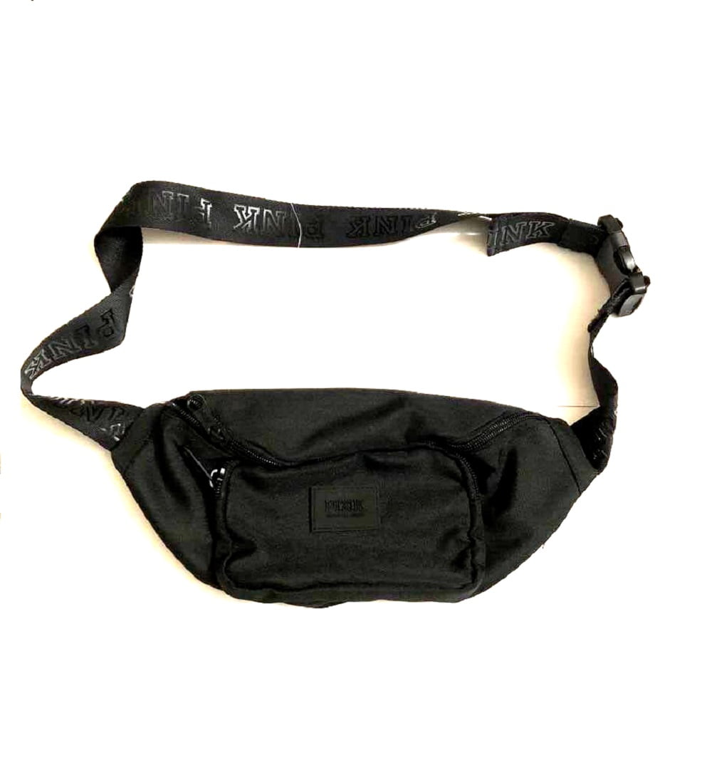 Victoria's Secret Pink Oversized Belt Bag Fanny Pack Pure Black New