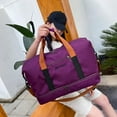 thumbnail image 4 of Womens Mens Waterproof Gym Duffle Bag Sports Carry-on with Separate Shoe Wet Clothes Compartments for Fitness Workout Travel, UKHBMC | Purple, 4 of 5