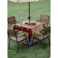 thumbnail image 3 of Outdoor Tablecloth with Umbrella Hole and Zipper, Red Plaid Christmas Square Table Cloth 60x60 Inch Waterproof Tablecloth, Truck Xmas Tree Vintage Winter Wooden Picnic Table Cover for Patio Camping, 3 of 7
