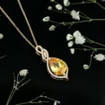thumbnail image 5 of Rosec Jewels Lab Grown Yellow Sapphire Pendant Necklace with Diamond for Women - 12X8 mm, 14K Yellow Gold, 5 of 7