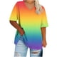 thumbnail image 2 of Fiudx Ofertas Flash Del Día Camiseta Deportiva de Verano Estampada de Manga Corta con Cuello En V de Gran Tamaño para Mujer, 2 of 4