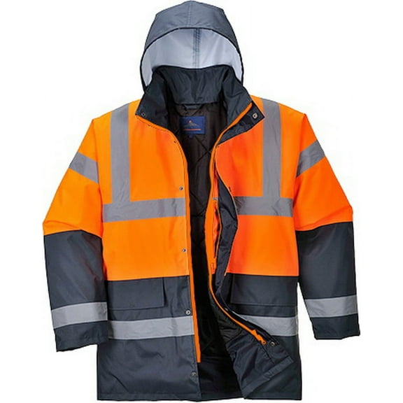 Portwest US467 Hi-Vis Two Tone Waterproof Traffic Safety Jacket Orange/Navy, XX-Large