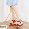 thumbnail image 2 of SACFOF Womens Wedge Sandals Ankle Strap Espadrille Wedge Heels Sandals Peep Toe Gladiator Platform Casual Dressy Sandals, 2 of 6