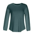 thumbnail image 4 of Frostluinai Fall Clothes For Women 2022 Sweaters Plus Size Tops For Women Fall Tops Crew Neck Long Sleeve Gegular Blouse Pullover Shirts V-Neck Plain Tee Shirts, 4 of 7