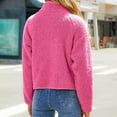 thumbnail image 6 of ShomPort Women's Fall Fashion Cropped Jacket Fuzzy Fleece Long Sleeve Casual Zip up Coat Outwear, 6 of 8