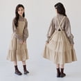 thumbnail image 3 of Coerni Girls Corduroy Elegant Dress Teen A Line Long Sleeve Vintage Princess Dress Spring Casual Solid Color Clothes Party Outfit, 3 of 7