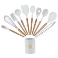 thumbnail image 1 of Gupbes Silicone Kitchen Utensiles Set, Non-stick Kithchen Utensils With Storage Box Wooden Handle White, 1 of 8