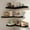 Black, variant on XIMEI Floating Corner Shelves Set of 3, Solid Wood Picture Wall Shelf for Bedroom/Kitchen/Bathroom, Black