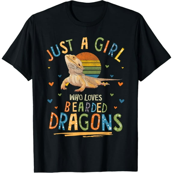 Just a Girl Who Loves Bearded Dragons T-Shirt men and women can wear, black, white, gifts