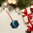 thumbnail image 6 of Hirioo Blue Marble And Gold for Acrylic Christmas Pendant Hanging Christmas Tree Ornaments, Car, Home, Office Gift Decor-Hexagon, 6 of 7