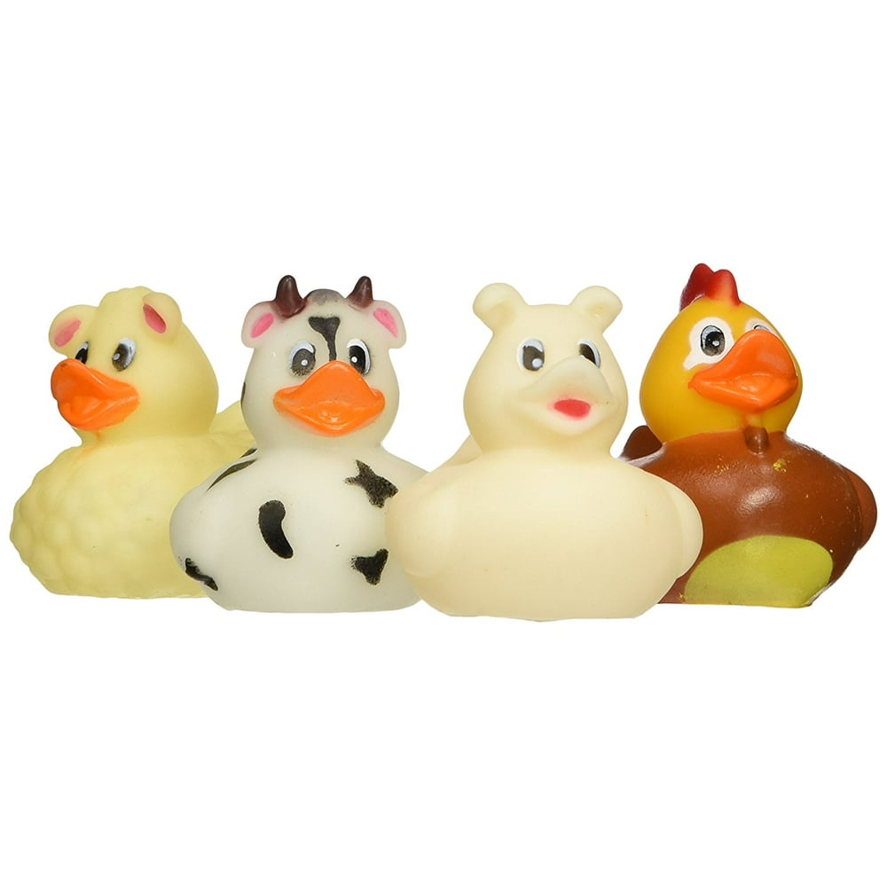 Rhode Island Novelty 2" Barnyard/Farm Animal Rubber Ducks (12 Piece