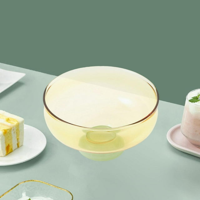 Frutero de vidrio, tazón de helado de vidrio con patas, tazón de sopa, tazón de exhibición de postre, tazón de helado para preparación de cocina, yogur de boda Oro Macarena Tazón de postre