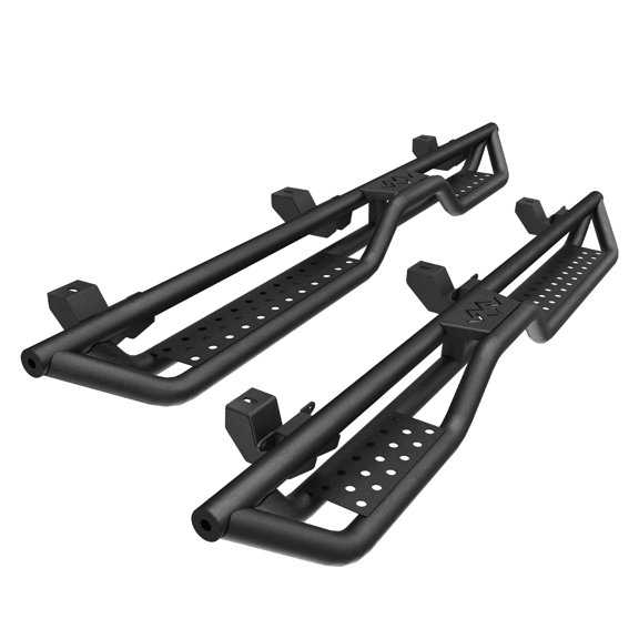 Olurrisa Running Boards for 2018-2025 Jeep Wrangler JL 4-Door, Black Powder Coated Side Steps, Triple-Tube Design, 700LB Capacity, Direct Bolt-On Installation