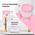 thumbnail image 4 of Advwin Pedicure Chair No Plumbing with Stool & Bubble Massage Foot Bath, 360°Swivel Hydraulic Pedicure Station Height Adjustable Massage Chair for Nail Tech, Salon, Spa, Pink, 4 of 10