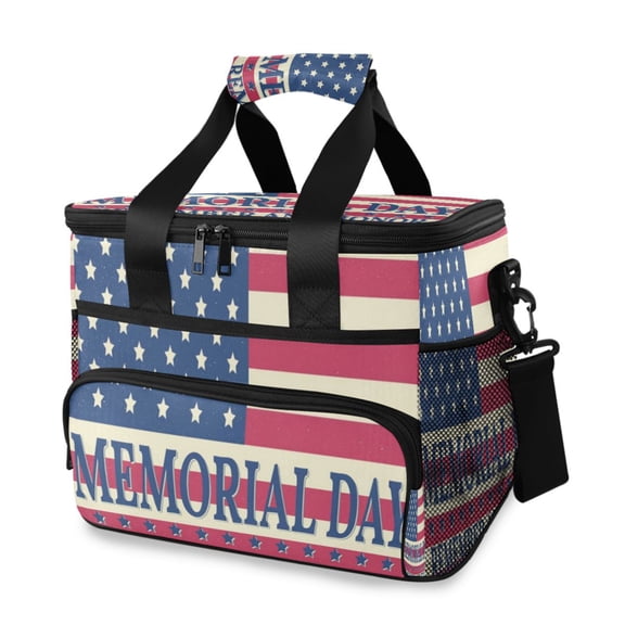 Cooler bag American Flag Embroidered 15L Insulated Lunch Bag Large Cooler Suitable for camping and picnics