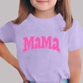 thumbnail image 2 of Zpanxa T-Shirts pour Tout-Petites Fille Imprimé Fête des Mères Col Rond Manches Courtes Haut Polyester Spandex 5-6 Ans, 2 of 5