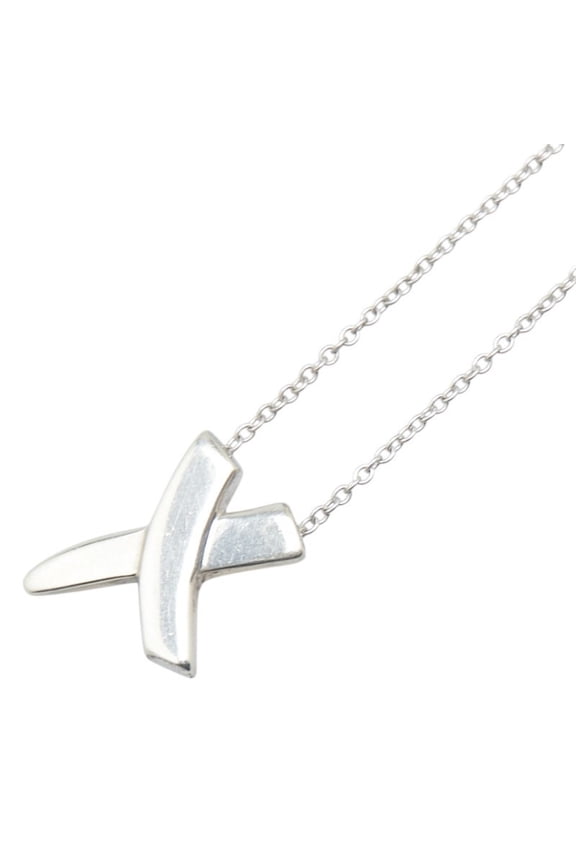 Pre-Owned Tiffany & Co. Paloma Picasso Kiss Necklace in 925 Sterling Silver for Women.