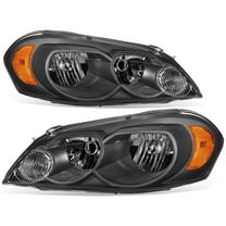 DNA Motoring For 06-16 Chevy Impala Monte Carlo Black Amber Corner Headlight Lamps Pair