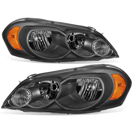 DNA Motoring For 06-16 Chevy Impala Monte Carlo Black Amber Corner Headlight Lamps Pair