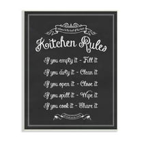 Stupell Kitchen Rules Chalkboard Vintage Sign Wall Plaque Art 10 x 15