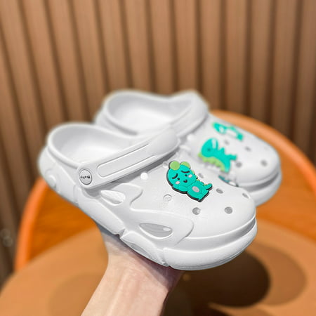 

Boys Girls Clogs With Cartoon Dinosaur Animal Charm Summer Comfortable Lightweight Hollow Out Sandals For Toddler Children Kids