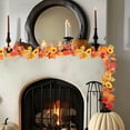 thumbnail image 6 of 1PC Maple Leaf Berries Pumpkin Vine Decoration, 68.9 inch Fall Garland Maple Leaves Garlands, for Halloween Thanksgiving Door Decorations Fireplace Fall Wedding Outdoor Decor, 6 of 6