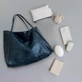 thumbnail image 5 of Btomtd Trendy Ladies' Tote Bag and Shoulder Bag, Large Capacity Soft Leather Bucket Purse with Handcarry, Casual Crossbody Bag and Carryall Handbag, Blue, 5 of 9