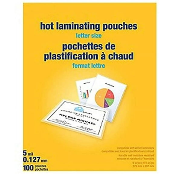 MyOfficeInnovations 5 mil Thermal Laminating Pouches Letter Size 100 pack 489526