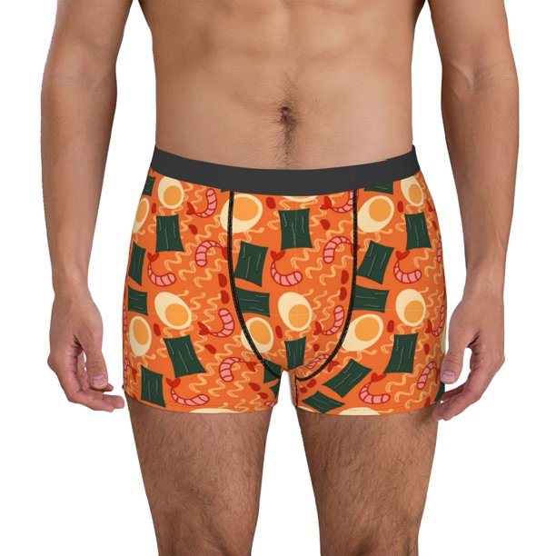 Balery Ramen Noodle Soup Calzoncillos bóxer para hombre, ropa interior de algodón suave y transpirable con cinturilla de nailon-Small