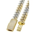 thumbnail image 2 of Two Tone Iced Out Lab Grown VVS Diamond Prong Cuban Link Chain 10K/14K, 2 of 4