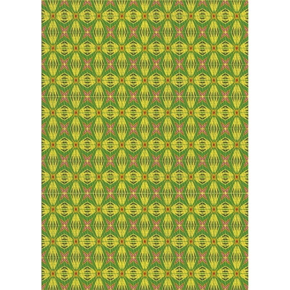 Ahgly Company Machine Washable Indoor Rectangle Transitional Venom Green Area Rugs, 5' x 8'