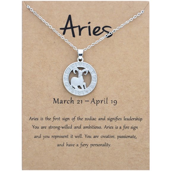 Guodhu Zodiac Sign Pendant Necklaces for Women Men Stainless Steels Libra Scorpio Constellation Horoscope Medallion Retro Celestial Astrology Jewelry