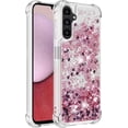 thumbnail image 2 of Slim Fit Phone Case for Samsung Galaxy A14, Glitter Liquid Quicksand Effect Silicone Soft TPU Case with Camera Lens and Screen Protection for Galaxy A14 5G/4G,LSWT Diamond Rose, 2 of 14