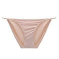 thumbnail image 5 of TEVEQ No Show Panties for Women Bikini Underwear Low Rise Comfortable Briefs Seamless Breathable Soft Stretch Invisible Panties Women's Solid Color String Bikini Panty Stretch Briefs Beige L, 5 of 7