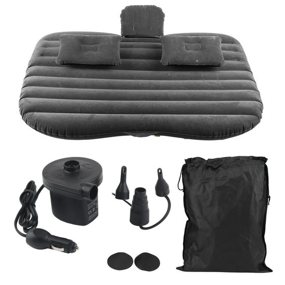 Inflatable Mattress, Portable Comfortable Noise Reduction Flocked PVC Car Airbed  For Travel Camping