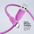 thumbnail image 3 of Powertek Ultra 6ft USB-A to Lightning Cable, Pink, Silicone with PVC Mesh Jacket, Smooth Data Transfer, MFi Certified Charging Cable, 3 of 6