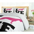 thumbnail image 4 of Ambesonne Irish Wolfhound Duvet Cover Sets, Love Text and Dog, 2-Queen, Charcoal Grey and Hot Pink, 4 of 6