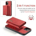 thumbnail image 3 of iPhone 12 Pro Max Wallet Case with Card Holder,Cover for iPhone 12 Pro Max 6.7" 2020, Allytech PU Leather Dustproof Kickstand Double Magnetic Clasp Removable Purse Cover for iPhone 12 Pro Max, Red, 3 of 10