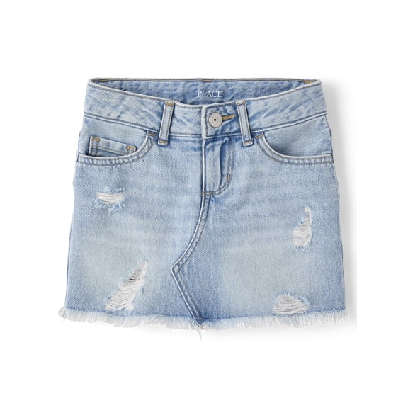 The Children's Place Girls Pull On Ripped Denim Skort, Sizes 4-16