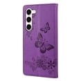 thumbnail image 4 of Mantto Galaxy S23 Wallet Case, Magnetic Leather Case for Women,3D Emboss Butterfly Card Slots Folio [Kickstand],Soft TPU Protective Flip Cover For Samsung Galaxy S23, Purple, 4 of 6