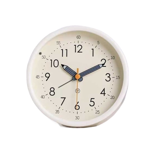 Reloj despertador analógico redondo con pilas for sala de estar, cocina, dormitorio, oficina, escuela, dormitorio, mesita de noche, despertador