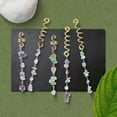 thumbnail image 6 of 1 Box 6Pcs 6 Styles Natural Stone Hair Jewelry Snake Hair Braid Gold Metal Alloy Green Aventurine Rose Quartz Amethyst Dreadlock Coil Cuff Clip for DIY, 6 of 6