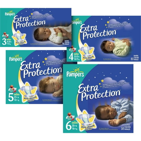 Pampers - Extra Protection Nighttime Diapers Super Pack (Choose Your Size)