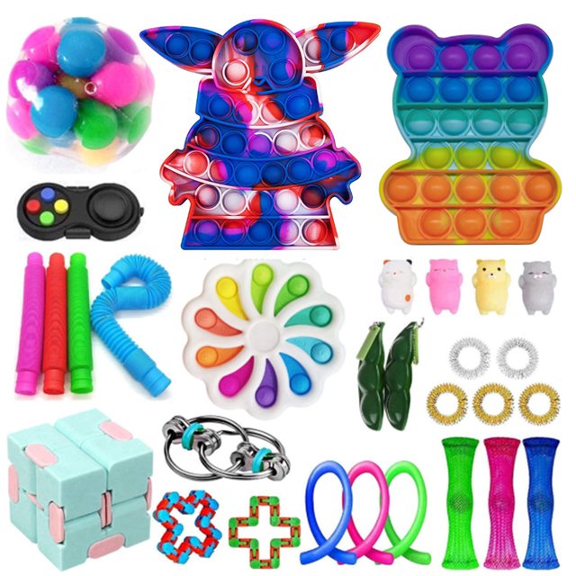 Opperiaya Ensemble de Jouets de Décompression à Presser, Kit de Jouets Anti-Stress pour Adultes
