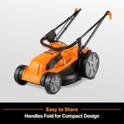 LawnMaster MEB1216K 16-Inch Corded Electric Lawn Mower, 12AMP, Folded, 5 Heights, 8-Gallon Bag, Lightweight for Small & Medium Lawns